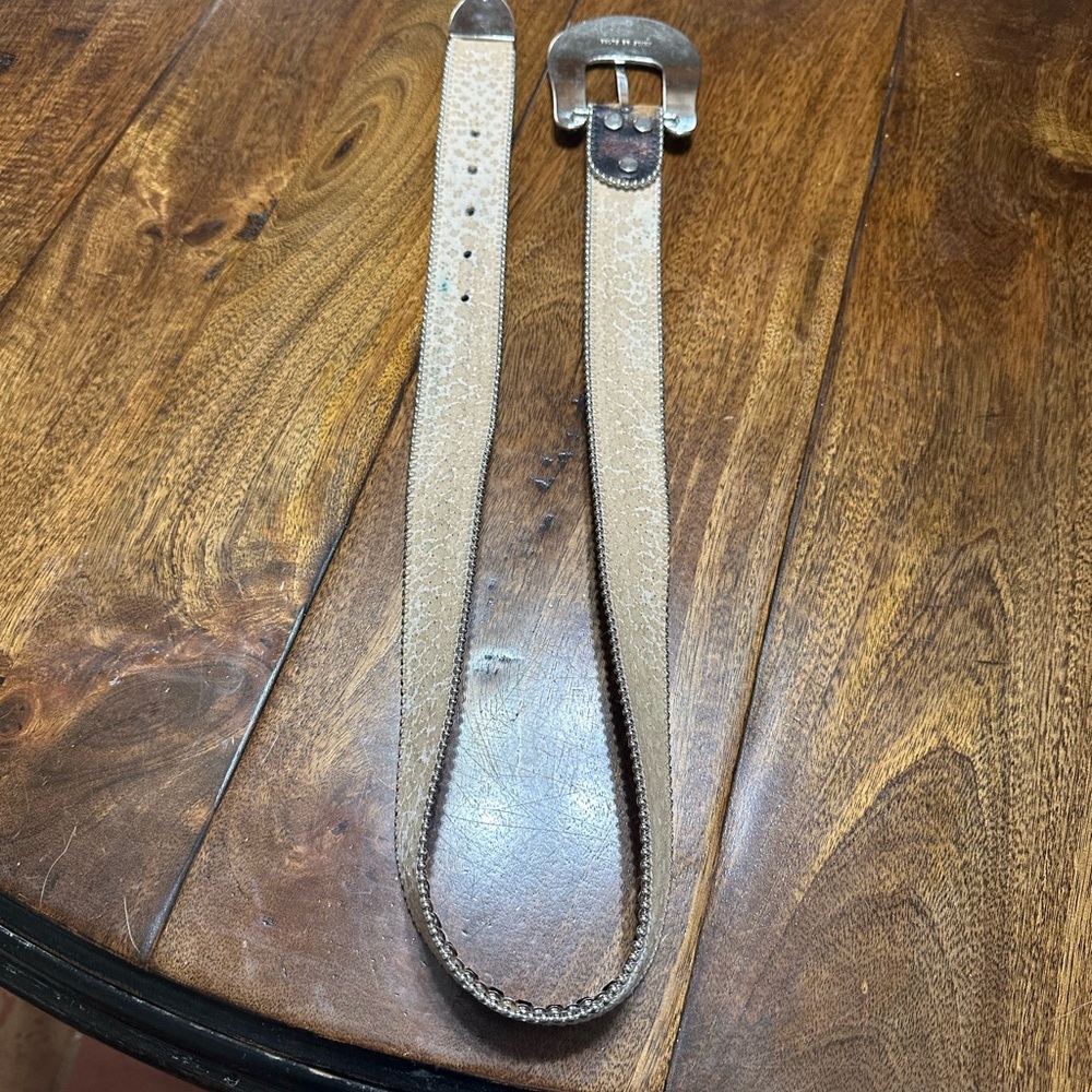 B.B. Simon Brown and Silver Studded Belt Vintage Leather - Picture 7 of 16